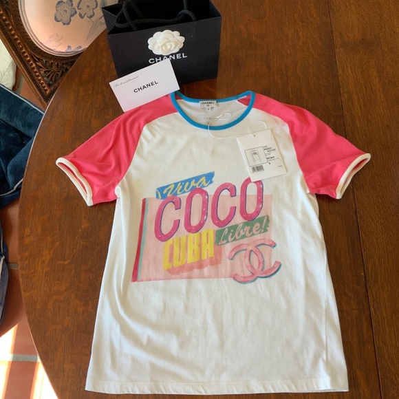 CHANEL 2017 COCO LIBRE CUBA TEE SHIRT S EXCELLENT CONDITION - Picture 1 of 11